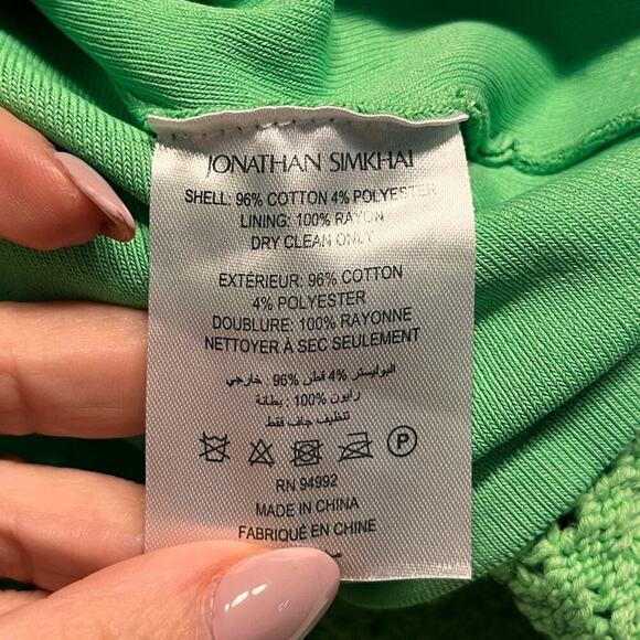 Jonathan Simkhai Bright Green Shireen Engineered Lace Mini Dress NWT XS - Picture 13 of 15